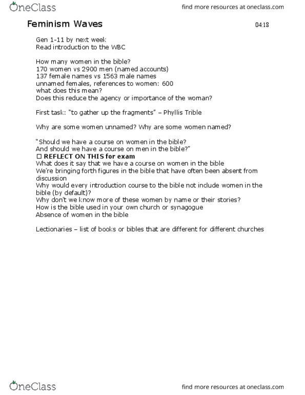 RELIGST 2B03 Lecture Notes - Lecture 2: Psalm 1, Protestantism, New Revised Standard Version thumbnail