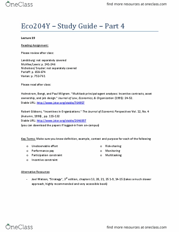 ECO204Y1 Lecture Notes - Lecture 18: Deferred Compensation, Discounting, Steven Landsburg thumbnail