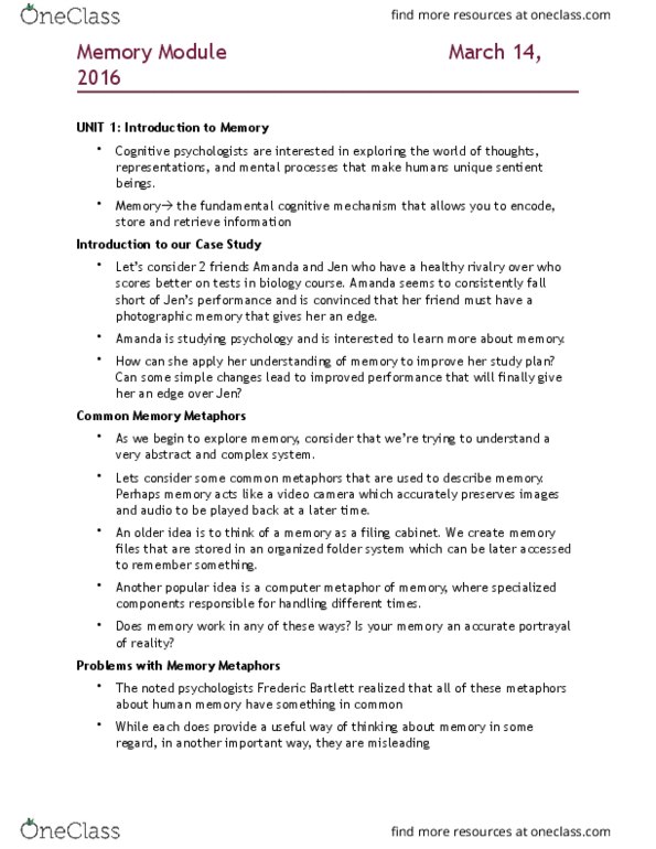 PSYCH 1F03 Lecture Notes - Lecture 7: Elizabeth Loftus, Vending Machine, Processing Fluency thumbnail