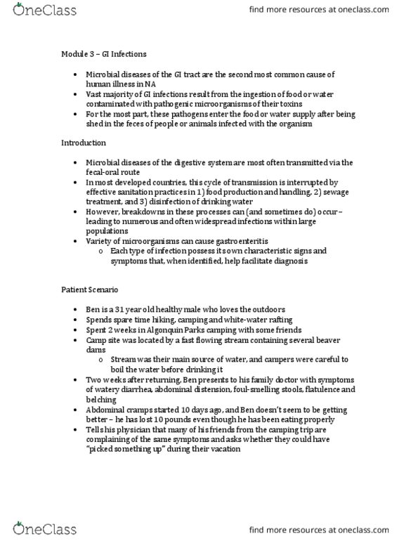 HTHSCI 2HH3 Lecture Notes - Lecture 4: Bloating, Formaldehyde, Medical Microbiology thumbnail