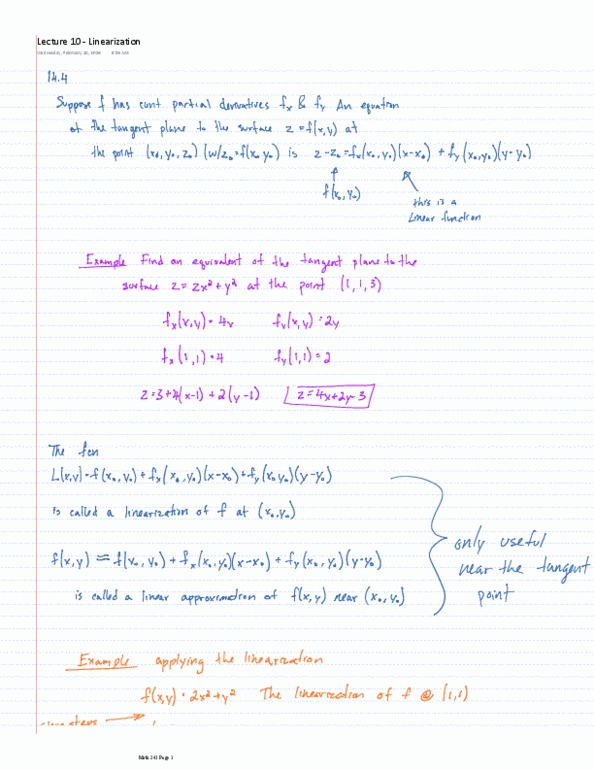 MATH 241 Lecture 10: Lecture 10 - Linearization thumbnail