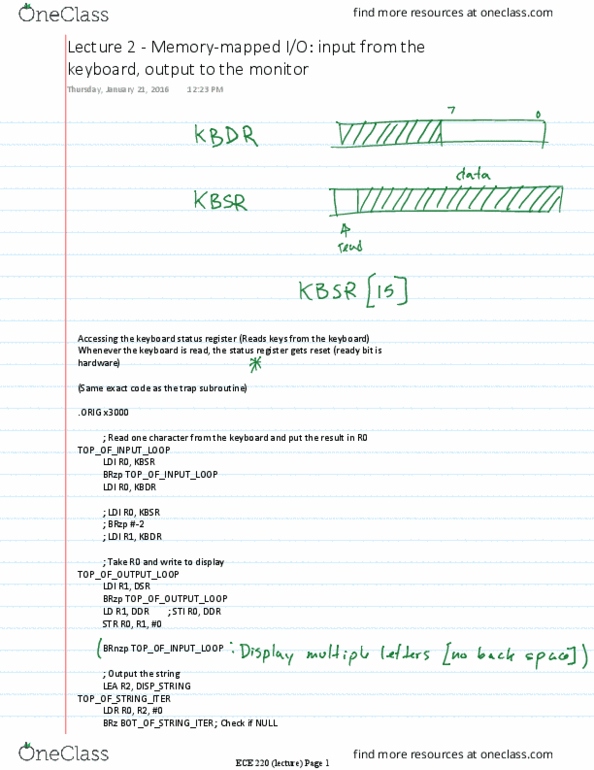 ECE 220 Lecture Notes - Lecture 2: Subroutine thumbnail