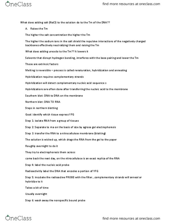 Biochemistry 2280A Lecture Notes - Lecture 4: Polymerase Chain Reaction, Reverse Transcriptase, Autoradiograph thumbnail