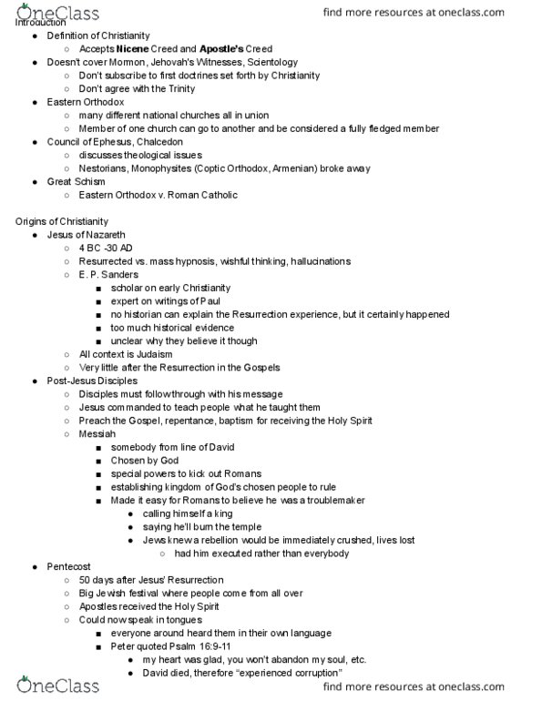 RELIGN 140 Lecture Notes - Lecture 1: Monophysitism thumbnail