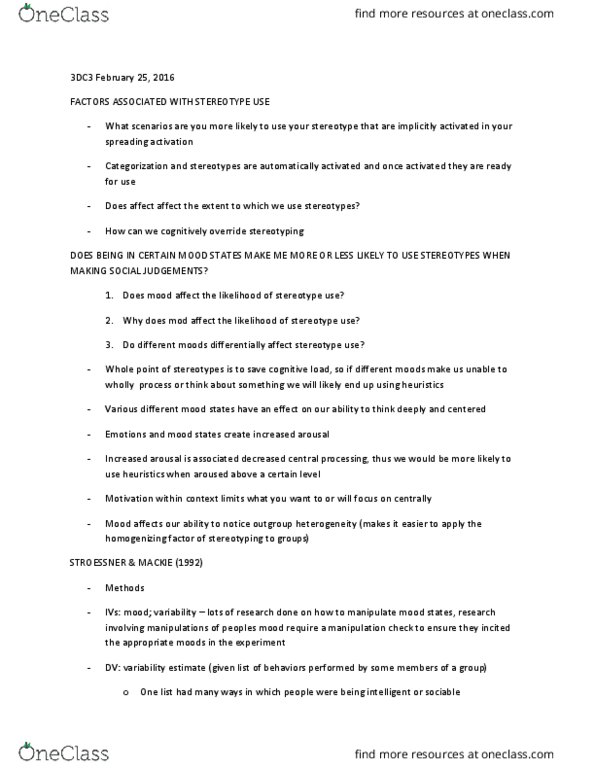 PSYCH 3CD3 Lecture Notes - Lecture 20: Cognitive Load, Spreading Activation, Neutral Nation thumbnail