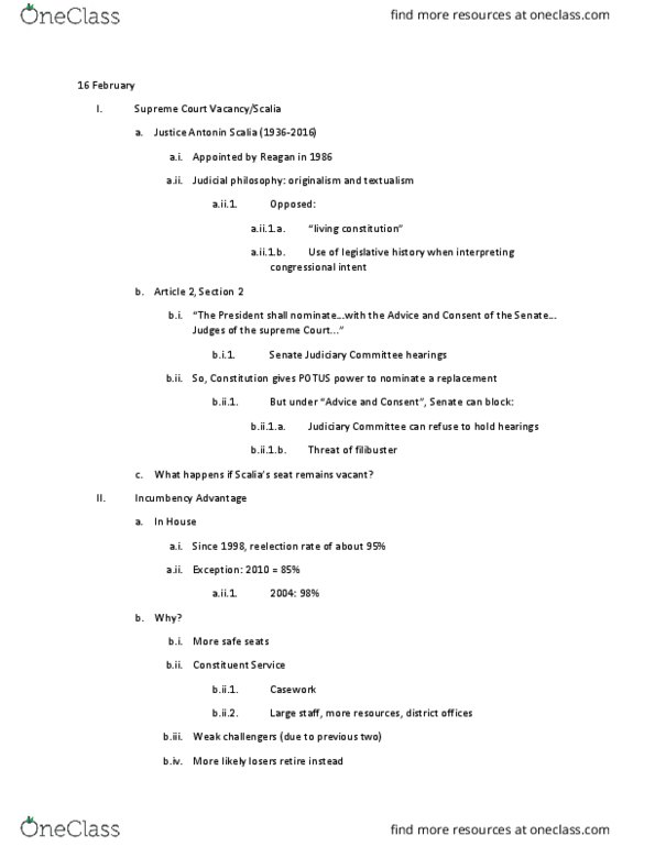 POSC 225 Lecture Notes - Lecture 8: Clinton–Lewinsky Scandal, Earned Media, Antonin Scalia thumbnail