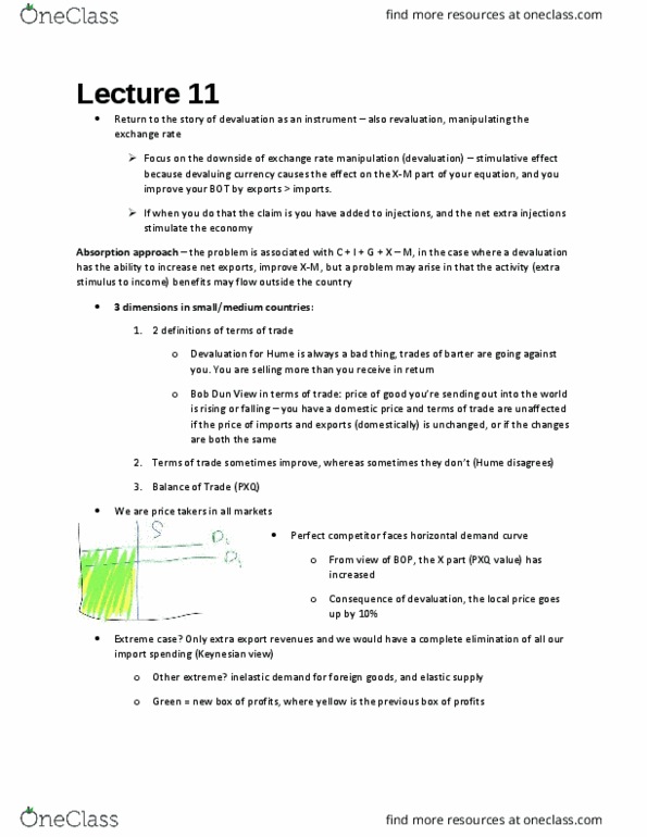ECON 219 Lecture Notes - Lecture 11: Autarky, Devaluation, Barter thumbnail