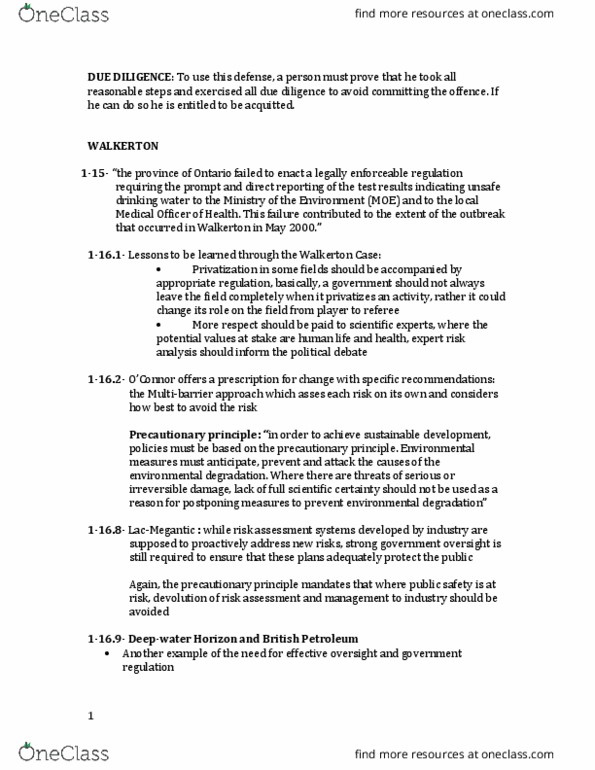 LAW 534 Lecture Notes - Lecture 1: Conservation Authorities Act, Ontario Food Terminal, Mitigating Factor thumbnail