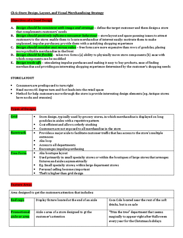 RMG 200 Chapter Notes -Aisle, Personal Selling, Maximum Exposure thumbnail