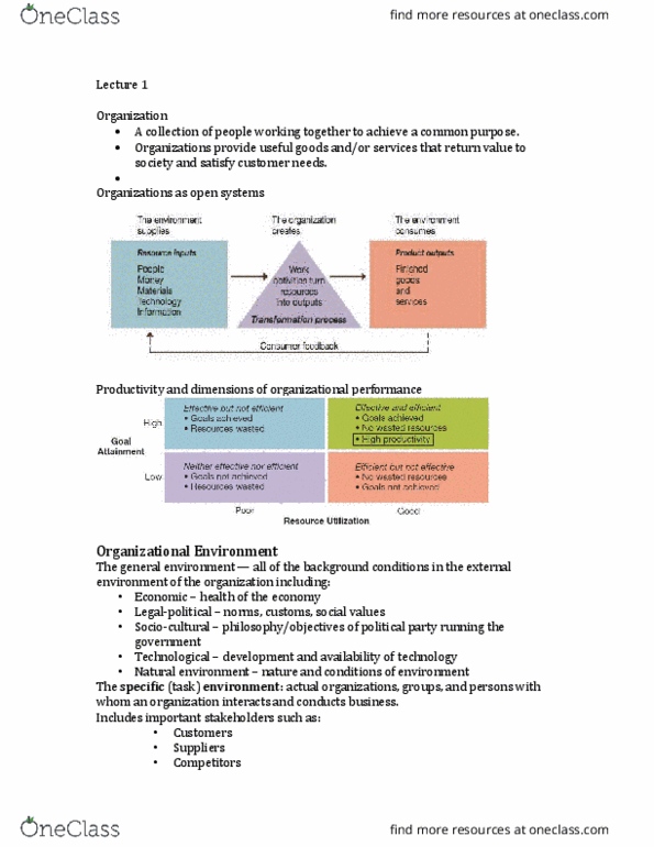 ADM 1300 Lecture Notes - Lecture 1: Work Unit, Natural Environment thumbnail