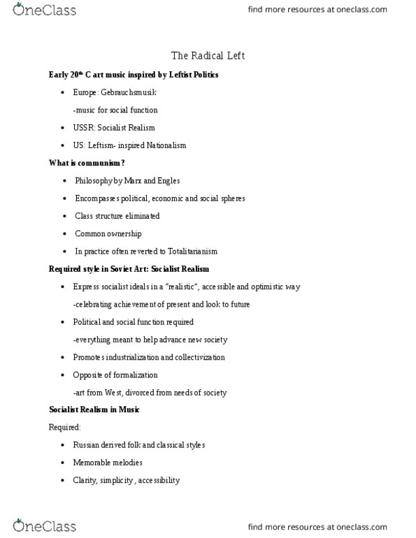 Music 2711F/G Lecture Notes - Lecture 25: Dsch Motif, Aaron Copland, Outline Of Industrial Machinery thumbnail