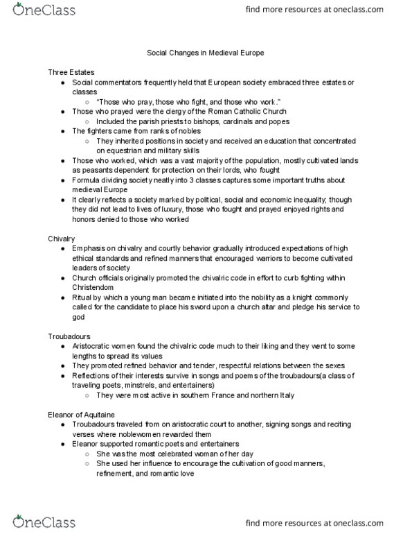 HST 197 Lecture Notes - Lecture 52: Estates Of The Realm thumbnail