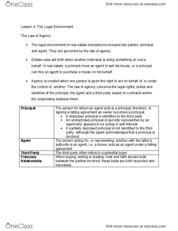 FINA 210 Lecture Notes - Lecture 4: Multiple Listing Service, Mortgage Loan, Listing Contract thumbnail