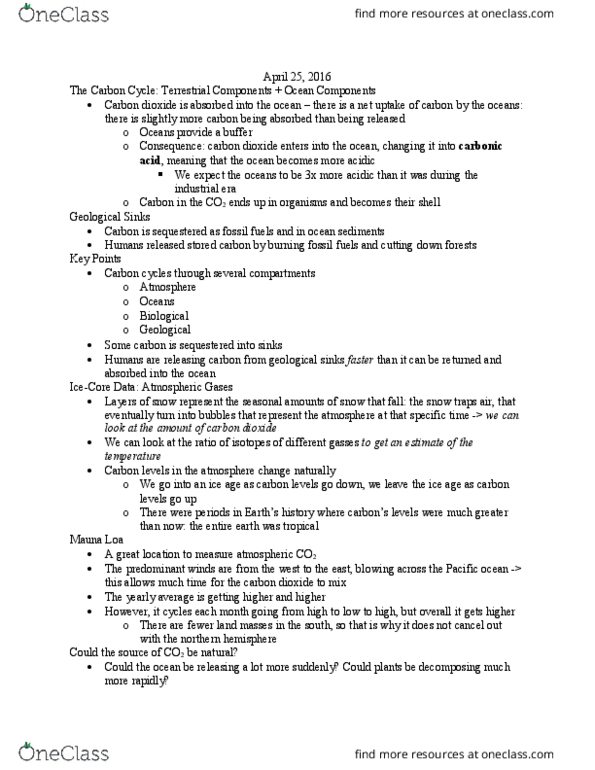 BIOLOGY 152 Lecture Notes - Lecture 38: Carbon-12 thumbnail