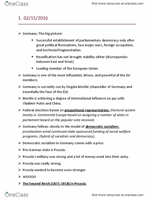 01:790:103 Lecture Notes - Lecture 4: Mein Kampf, Social Democratic Party Of Germany, Authoritarianism thumbnail