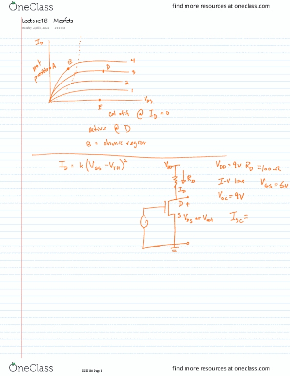 ECE 110 Lecture 18: Mosfets thumbnail