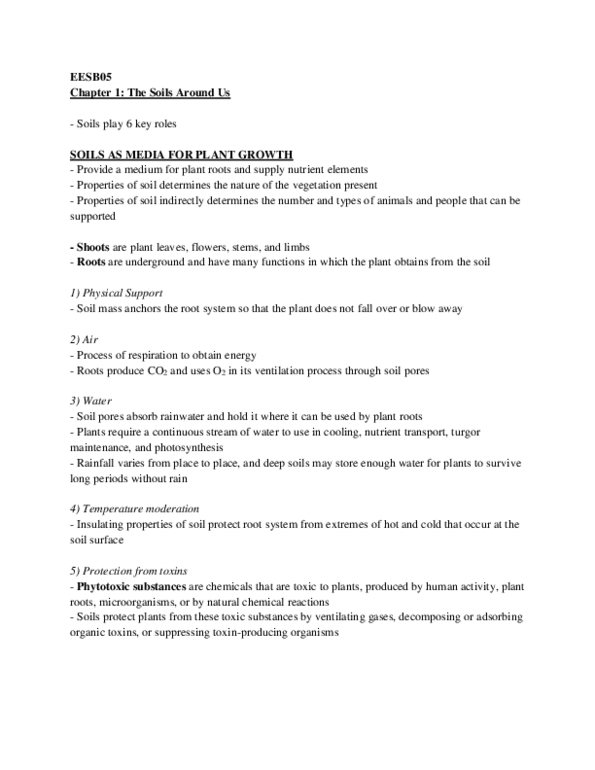 EESB05H3 Chapter Notes - Chapter 1: Soil Horizon, Helminthiasis, Regolith thumbnail