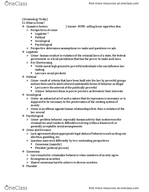 CRM-101 Lecture Notes - Lecture 1: Aggression, Konrad Lorenz, Genomics thumbnail