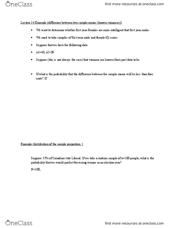 ECON 2B03 Lecture Notes - Lecture 15: Test Statistic, Decision Rule, Gregor Mendel thumbnail