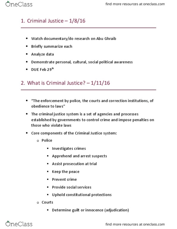 CCJ-2020 Lecture Notes - Lecture 1: Gag Order, Mandatory Sentencing, Sixth Amendment To The United States Constitution thumbnail