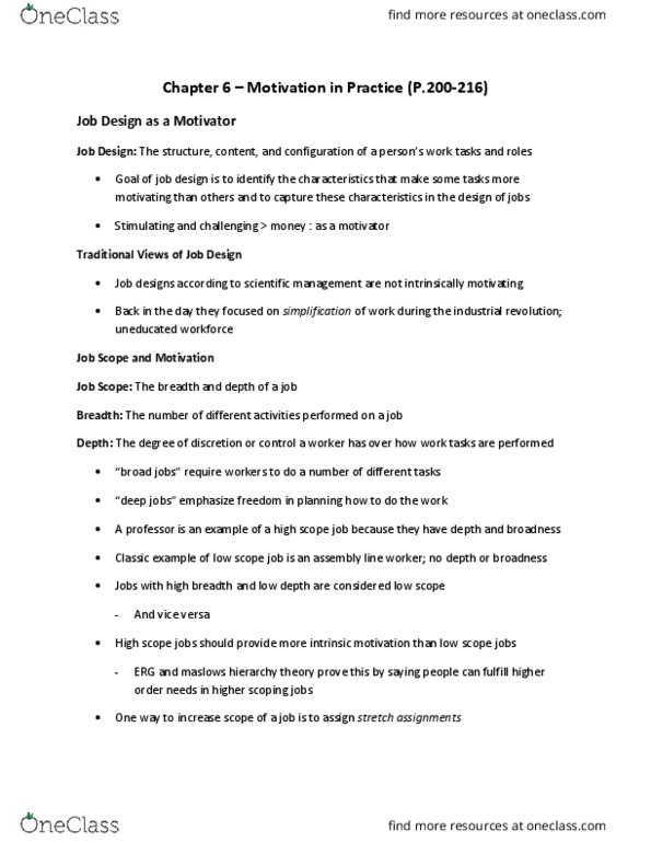 BU288 Chapter Notes - Chapter 6: Telecommuting, Job Sharing, Human Factors And Ergonomics thumbnail