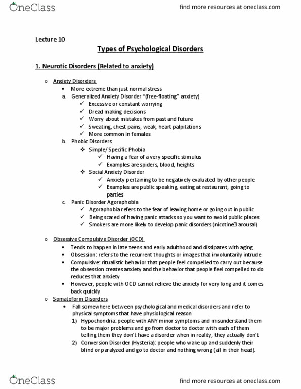 PSY 202 Lecture Notes - Lecture 10: Nicotine, Borderline Personality Disorder, Histrionic Personality Disorder thumbnail