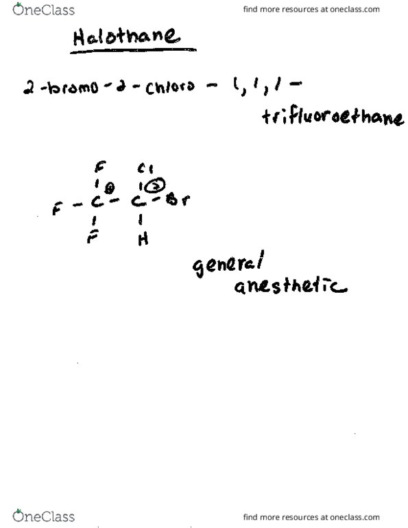 CHEM 103 Lecture Notes - Lecture 3: Propene, Halothane, Butene thumbnail