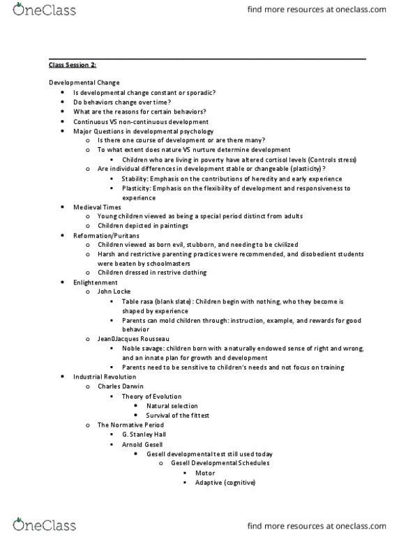 A PSY 203 Lecture Notes - Lecture 2: Albert Bandura, Urie Bronfenbrenner, Classical Conditioning thumbnail