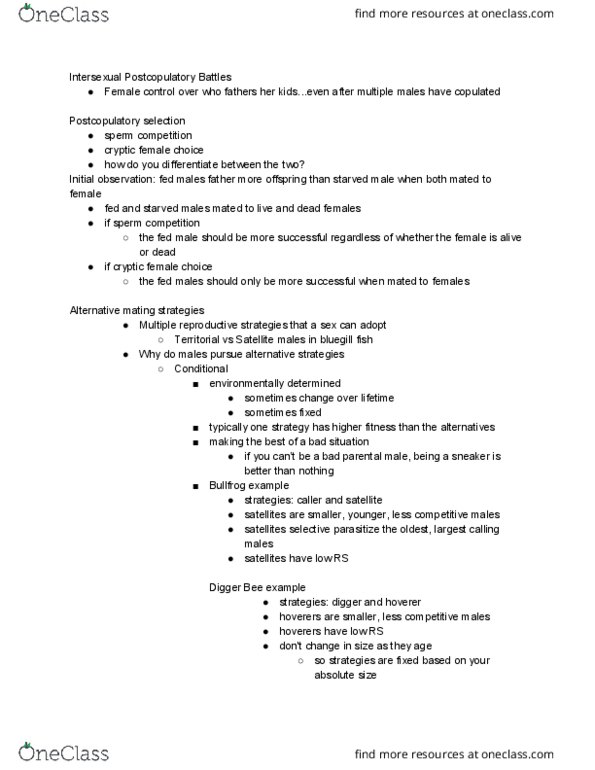BIOLOGY 130 Lecture 13: IntersexualPostcopulatoryBattles thumbnail