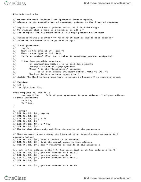 ECE 220 Lecture Notes - Lecture 11: Data Display Debugger, Scanf Format String, Compile Time thumbnail