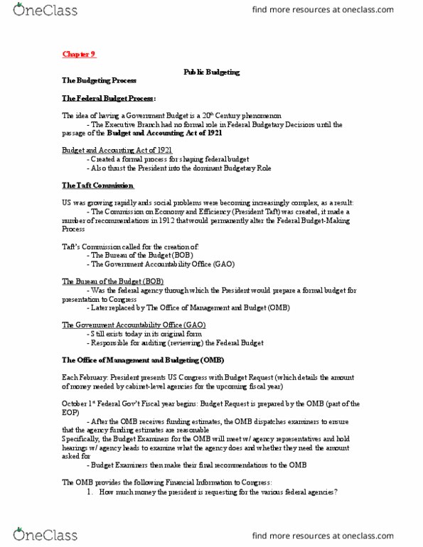 PAD-3003 Chapter Notes - Chapter 9: Government Accountability Office, United States Senate Committee On Appropriations, William Howard Taft thumbnail