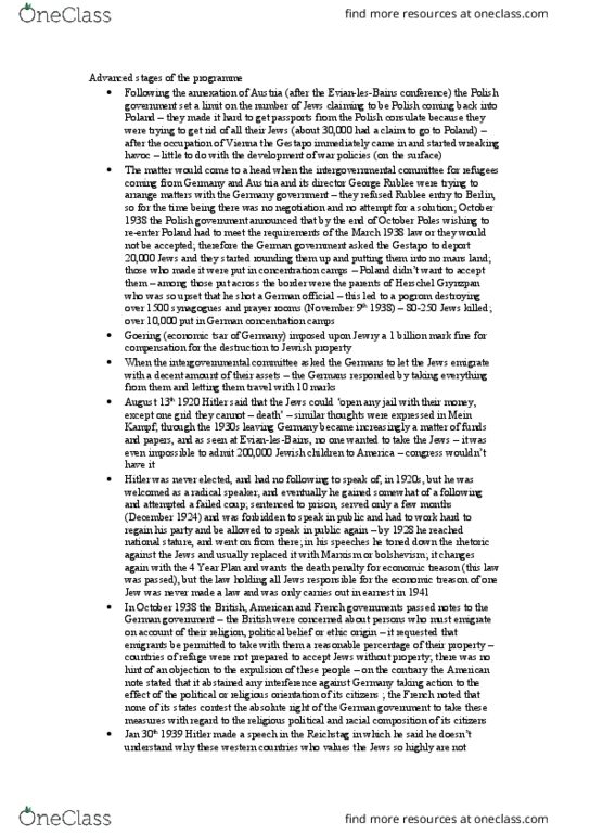 HIST 388 Lecture Notes - Lecture 6: Mein Kampf, Quarantine Speech, Gestapo thumbnail
