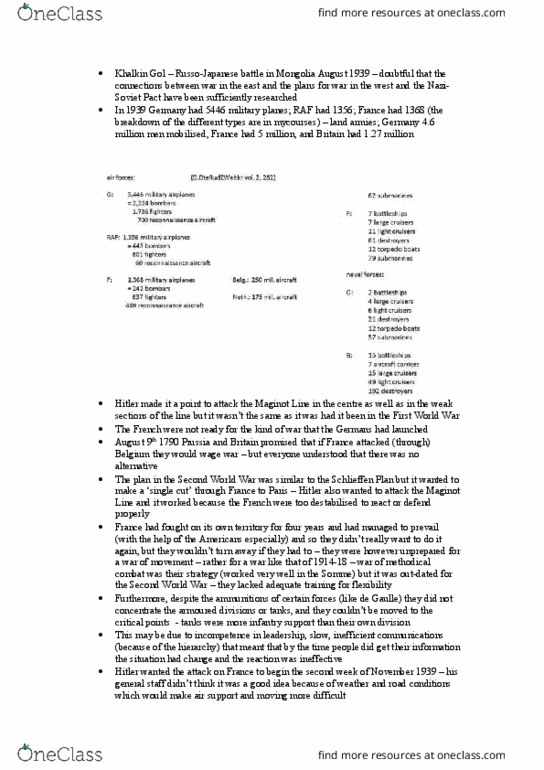 HIST 388 Lecture Notes - Lecture 7: Panzer Division, Army Group A, Manstein Plan thumbnail