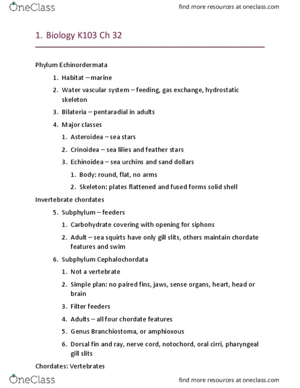 BIOL-K - Biology BIOL-K 103 Lecture Notes - Lecture 13: Agnatha, Swim Bladder, Yolk thumbnail