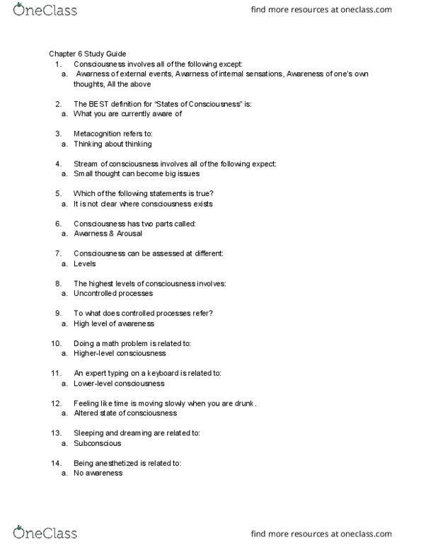 PSY 1012 Lecture Notes - Lecture 3: Circadian Rhythm, Sleep Disorder, Sleep Deprivation thumbnail