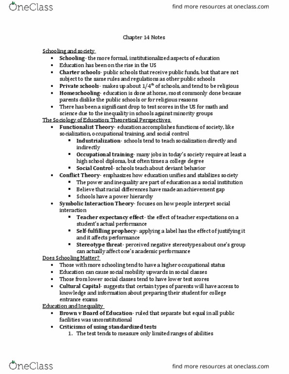 SOC 1010 Chapter Notes - Chapter 14&16: Patient Protection And Affordable Care Act, Disability Rights Movement, Environmental Sociology thumbnail