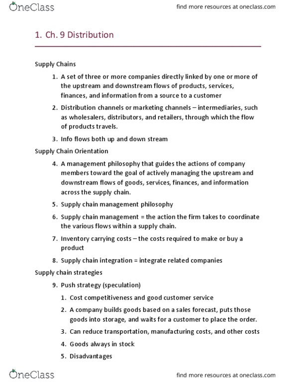 QMB 3600 Lecture Notes - Lecture 9: Management System, Purchasing Manager, Stockout thumbnail