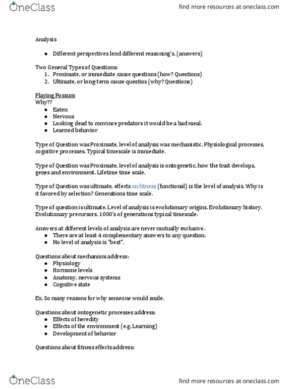 BIOLOGY 130 Chapter 7: Analysis-BookNotes thumbnail