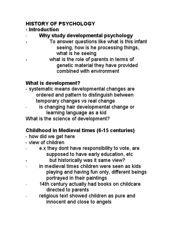 PSYB32H3 Lecture Notes - Tabula Rasa, Developmental Psychology, Religious Text thumbnail