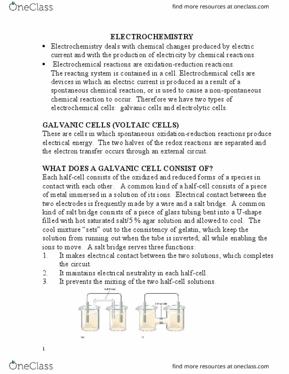 CH 302 Lecture Notes - Lecture 1: Houghton Mifflin Harcourt, Copper(Ii) Sulfate, Zinc Sulfate thumbnail