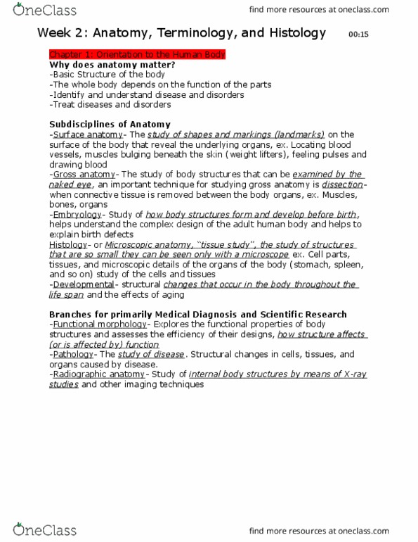 PTH_AS 2201 Lecture Notes - Lecture 1: Serous Membrane, Pericardium, Thoracic Cavity thumbnail