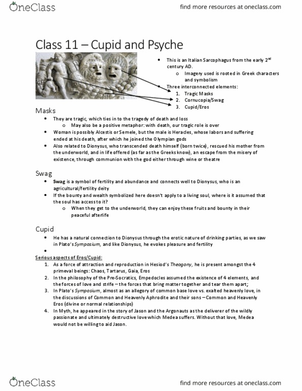 CLAS 2520 Lecture 11: Cupid and Psyche (Slides w/ Extra Lecture Notes) thumbnail