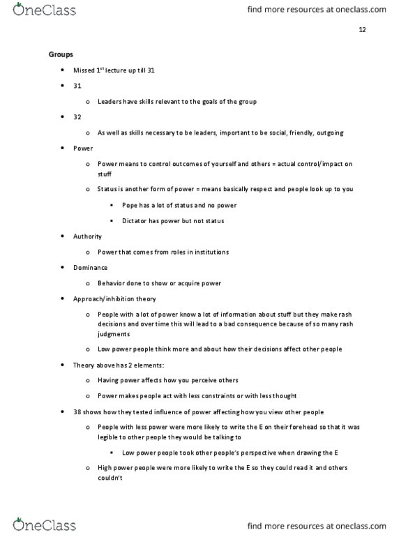 PSY 210 Chapter Notes - Chapter 12: Deindividuation, Individuation thumbnail