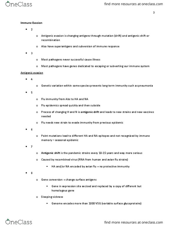 MIC 321 Lecture Notes - Lecture 22: Antigenic Drift, Gene Conversion, Herpes Labialis thumbnail