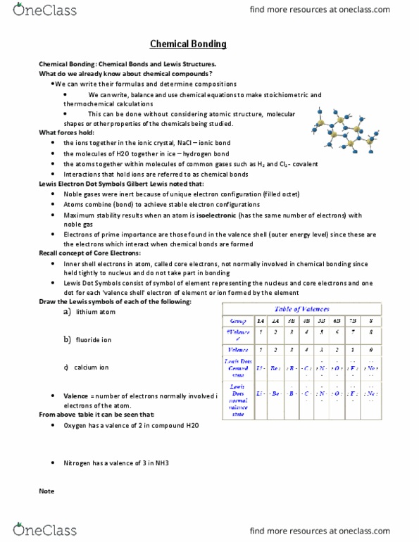 CHEM 112 Lecture Notes - Lecture 5: Unpaired Electron, Electron Configuration, Lone Pair thumbnail