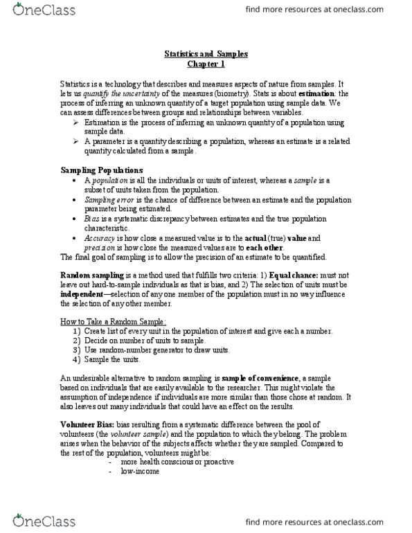 EEB225H1 Chapter Notes - Chapter 1-6: Interquartile Range, Cumulative Frequency Analysis, Squared Deviations From The Mean thumbnail