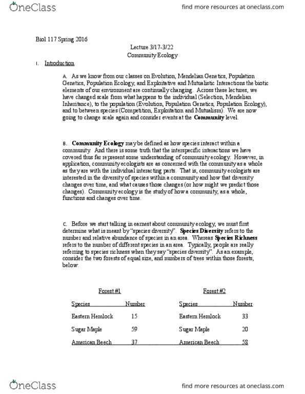 BIOL 117 Lecture 13: Lecture 16-17 Community Ecology thumbnail