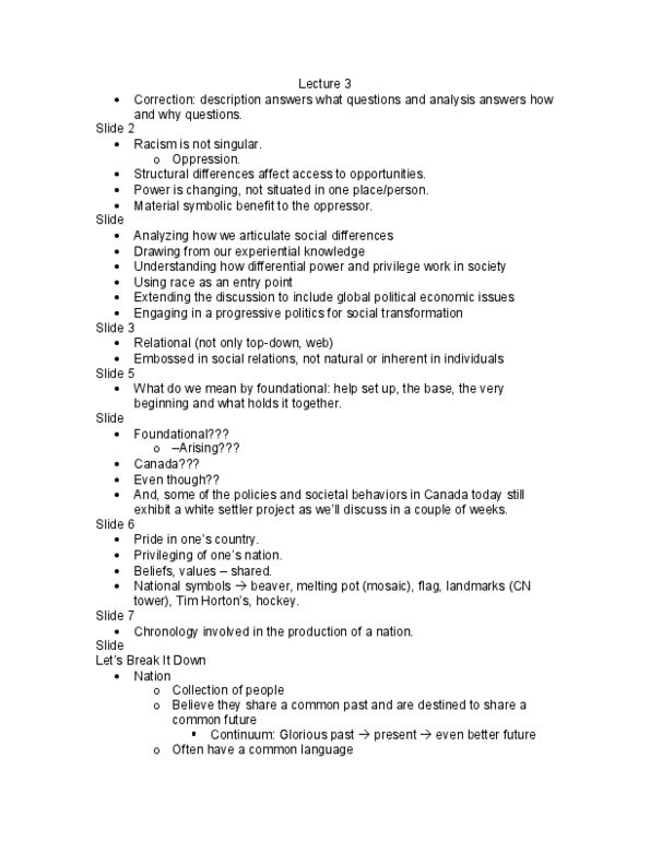 SOCB47H3 Lecture Notes - Cn Tower, European Canadian, Dua thumbnail