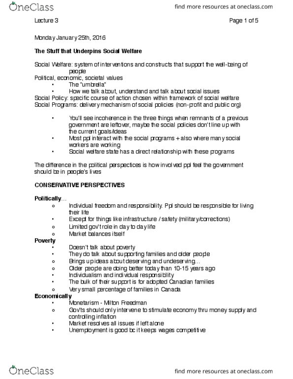 SOCWORK 2B03 Lecture Notes - Lecture 3: Structural Adjustment, Social Inequality, The Stuff thumbnail