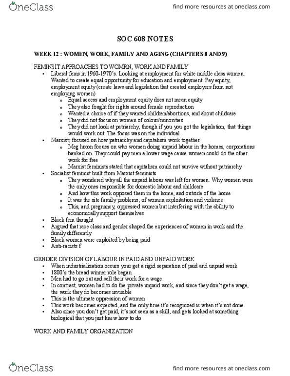 SOC 608 Lecture Notes - Lecture 12: Glass Ceiling, Sandwich Generation, Unemployment Benefits thumbnail